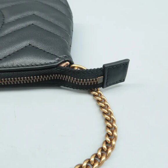 100% Authentic GUCCI GG Marmont Black Leather Tote - Picture 9 of 12